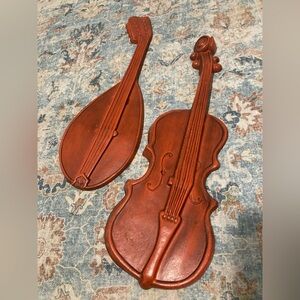Mid Century ROYAL Metal Wall Hanging GUITAR and MANDOLIN Instruments